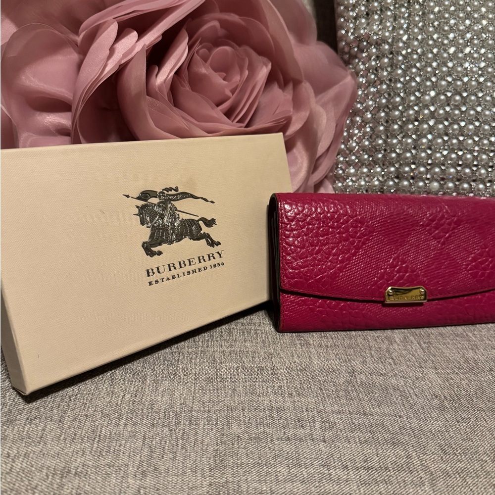Burberry Fuchsia Leather Wallet